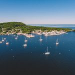 Aerial Drone Photography | Fish Creek Sailboats Door County Wisconsin