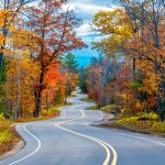 A Road at Autumn in Door County of Wisconsin